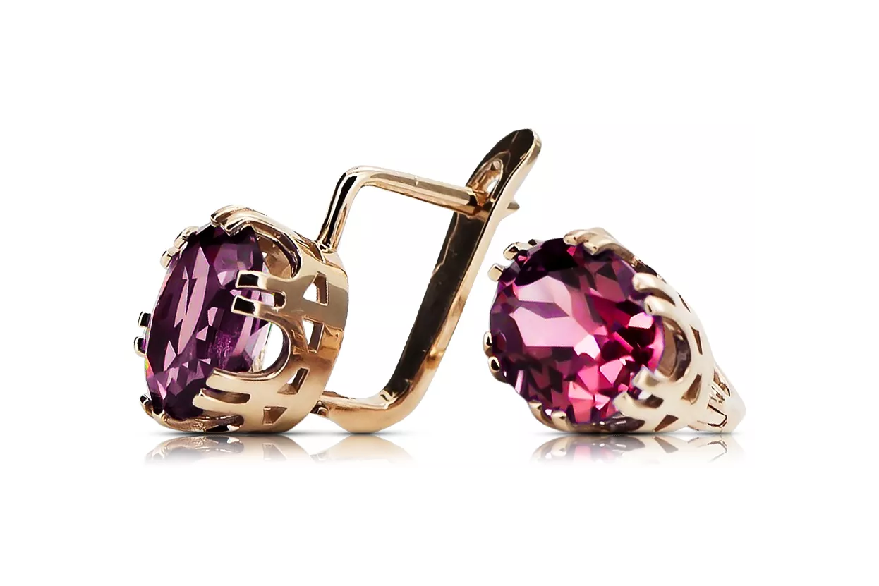 Σκουλαρίκια Vintage Style Ruby Original Vintage προϊόν ροζ χρυσό 14k vec016r Σκουλαρίκια Vintage Style Ruby Original Vintage προϊόν ροζ χρυσό 14k vec016r